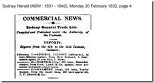 sydney herald admiral gifford 1832