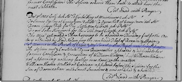 marriage of James Moncur to Margaret Smart highlight